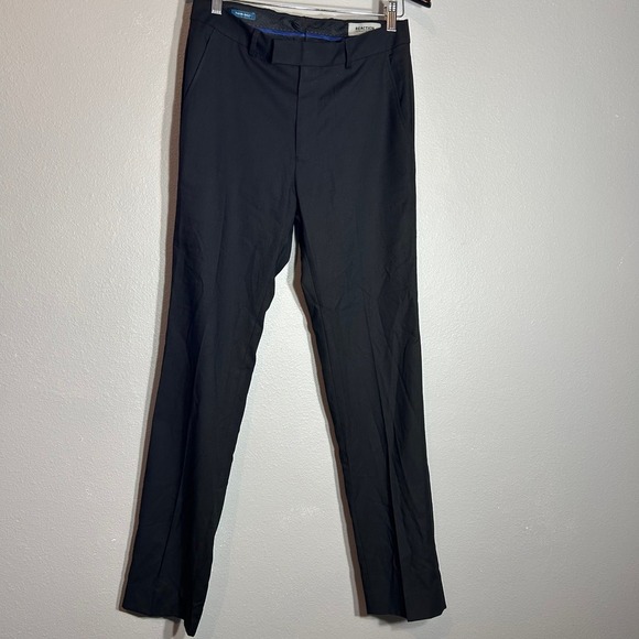 Reaction Kenneth Cole Dress Pants Black Straight Leg Trouser Men's Size 36R W29 - Picture 1 of 7